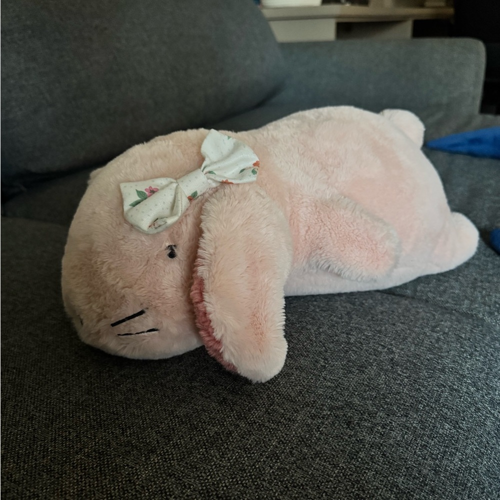 Pink Plush Bunny with Bow - Picture 3 of 4